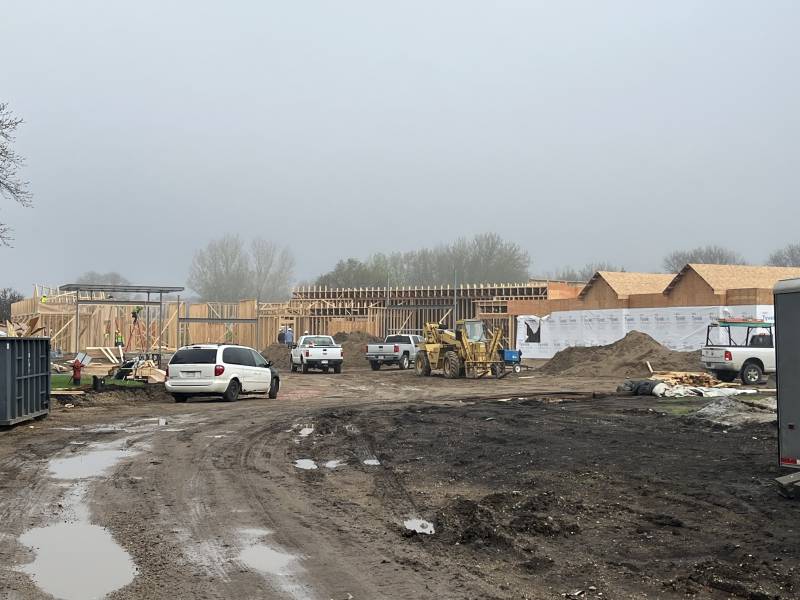 Construction of the new facility behind the Human Service Agency