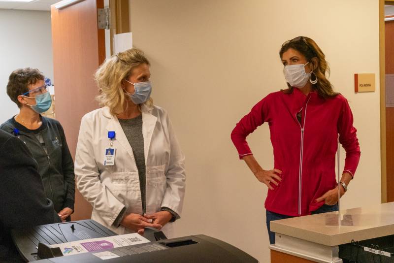 Governor Noem with Sara Spilde and Shannon Britt