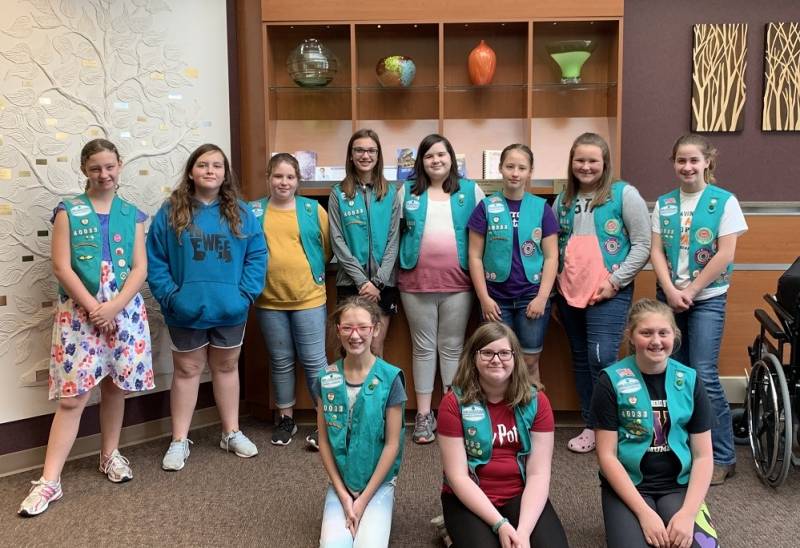 Back row: Arianna Bemis, Tessa Danek, Alexa Tysdal, Christina Jongbloed, Taryn Koehn, Kaylee Iverson, and Katelyn Yexley. Front Row: Elin Gossen, Lily Shanholts, and Emma Wientjes.