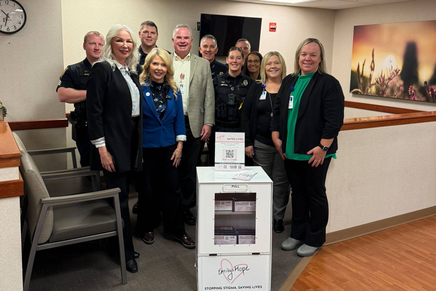 Emily&#039;s Hope Delivering Naloxone Box to Prairie Lakes Emergency Department